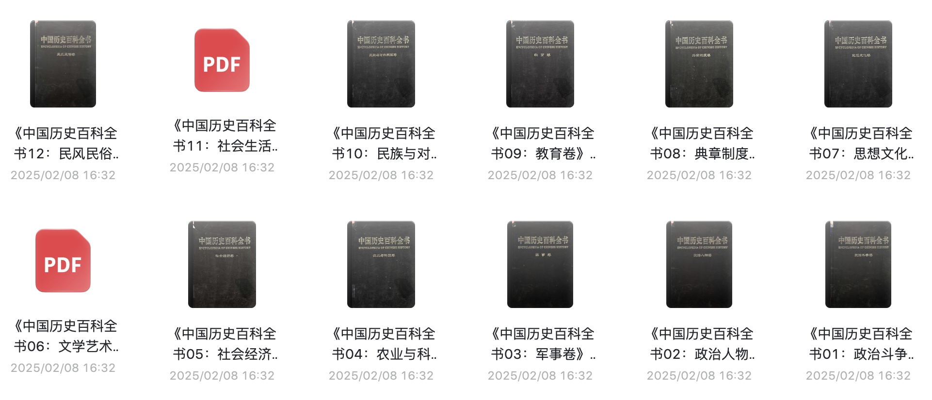 中国历史百科全书共12册-阿里云盘下载