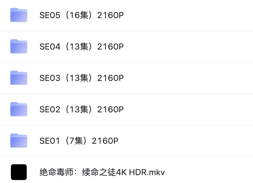 绝命毒师4K 1-5季2160P（2008）全集-阿里云盘下载